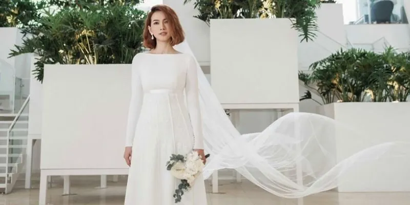 Bí quyết chọn váy cưới suông tối giản chuẩn dáng